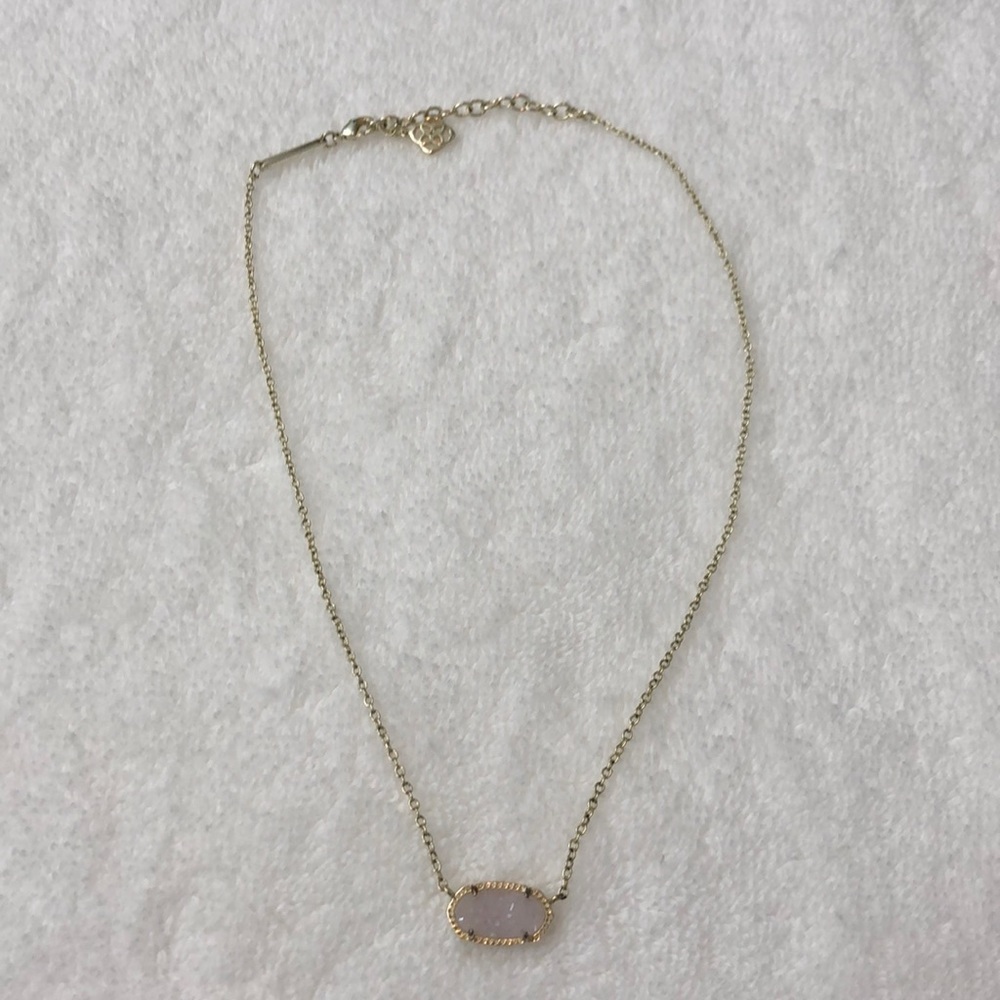 Kendra Scott Elisa Gold Necklace Iridescent Drusy